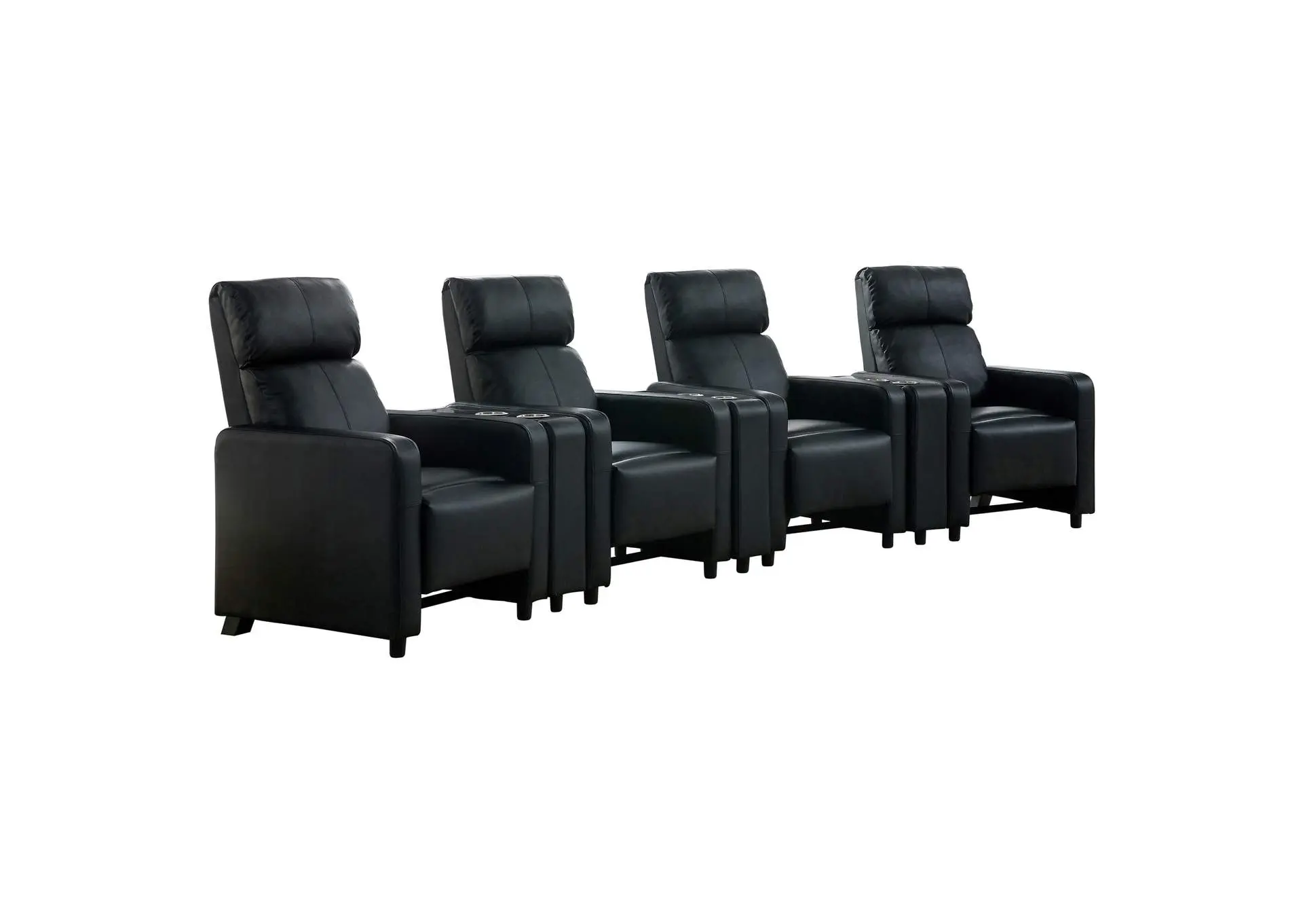 Toohey Upholstered Tufted Recliner Living Room Set Black