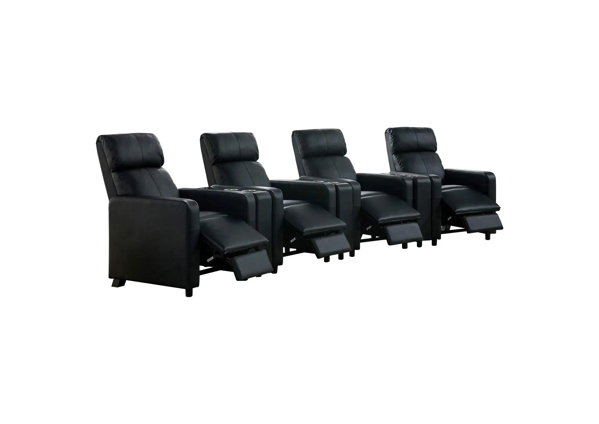 Toohey Upholstered Tufted Recliner Living Room Set Black — view 6