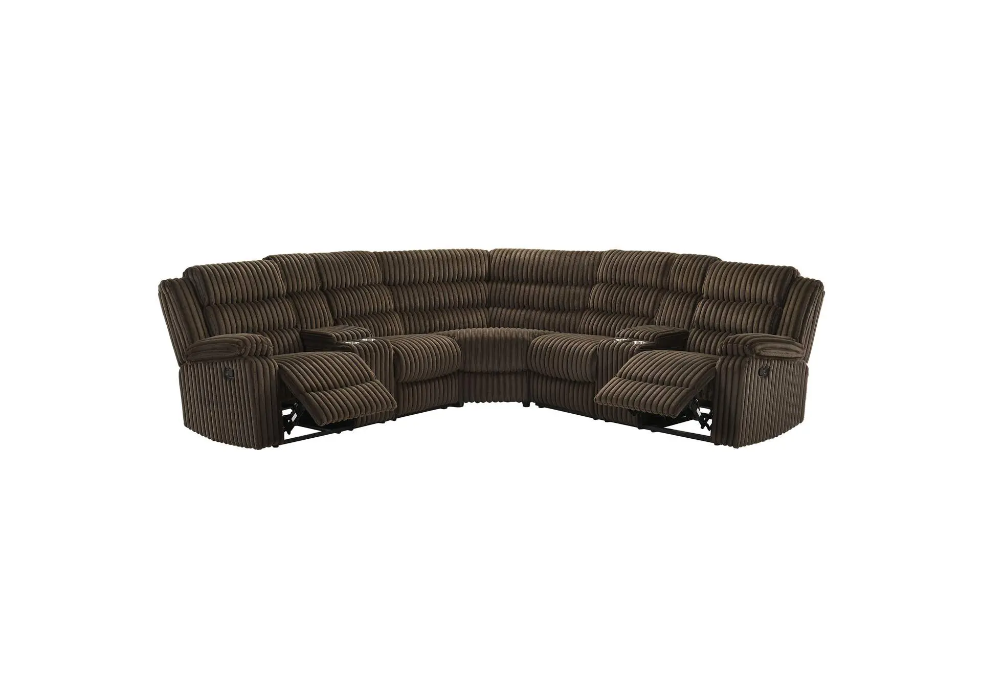 Atkinson Upholstered Reclining Sectional Sofa Chocolate