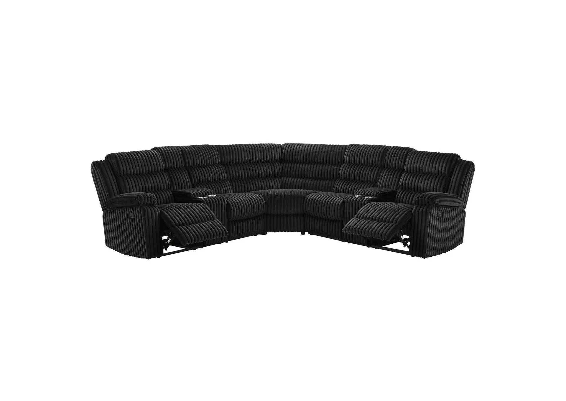 Atkinson Upholstered Reclining Sectional Sofa Black