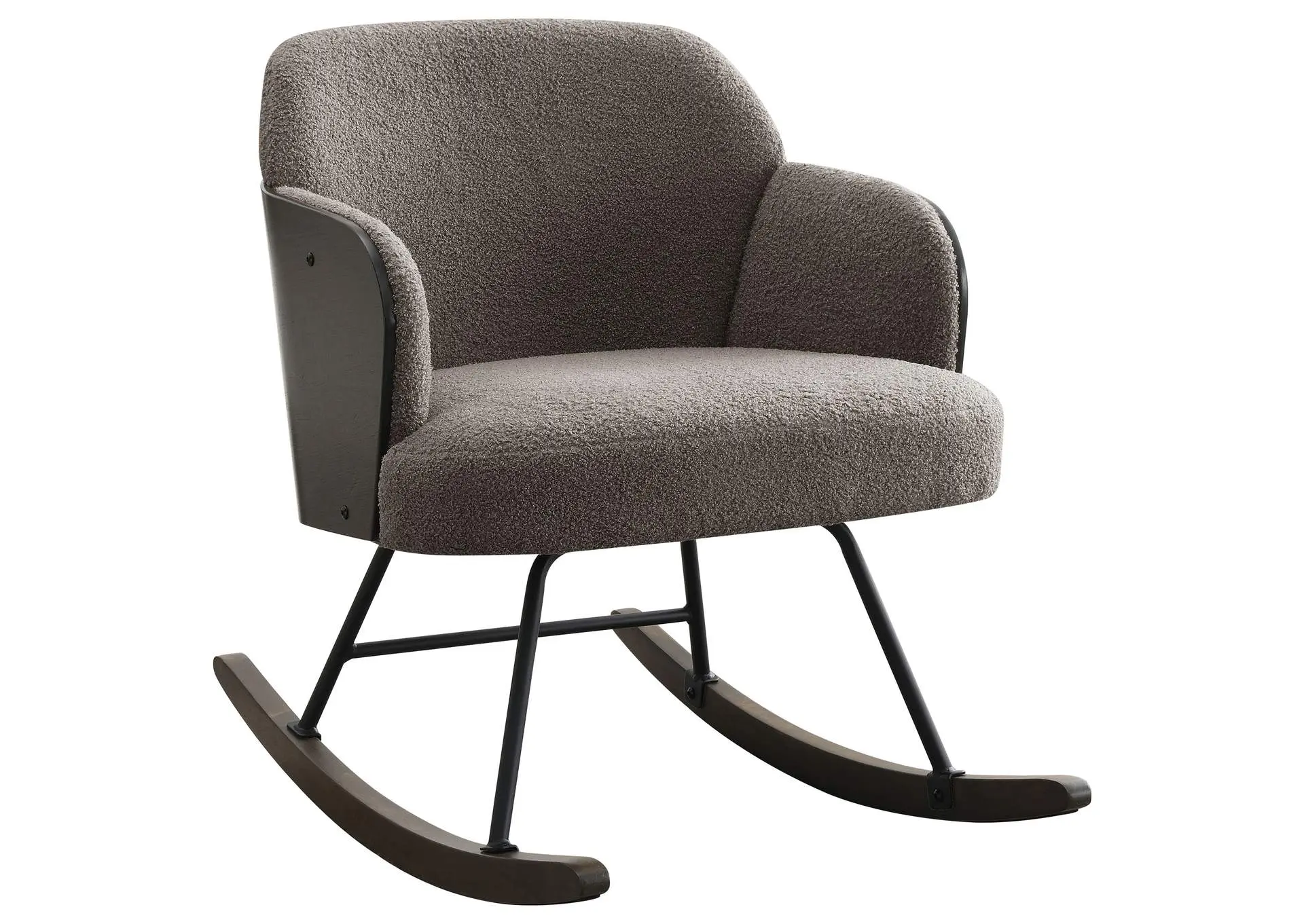 Paige Boucle Upholstered Mid Back Rocking Chair Taupe