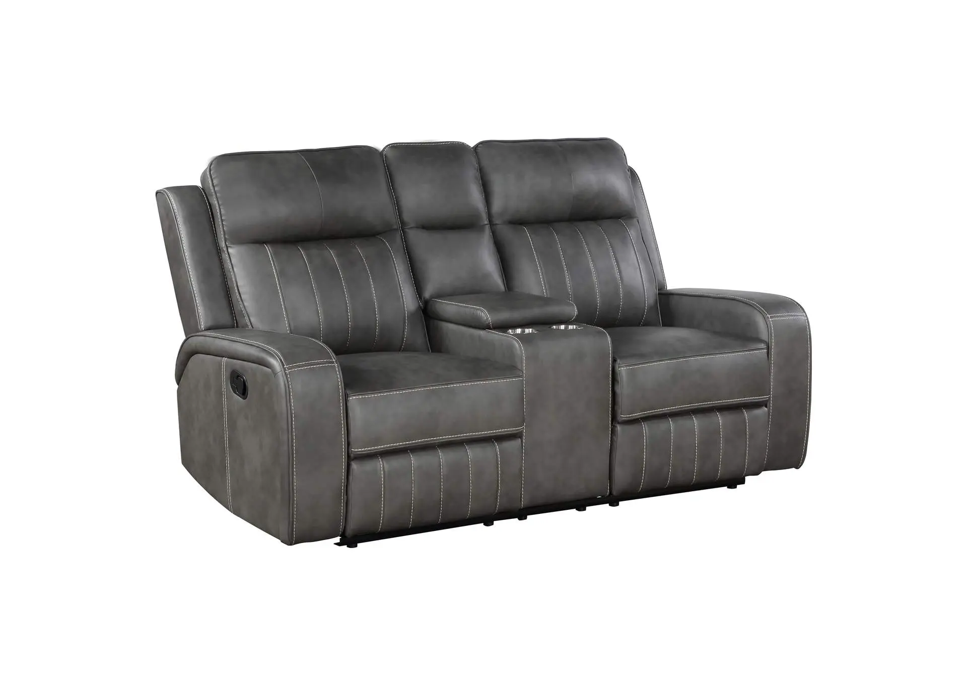 Raelynn Upholstered Track Arm Motion Loveseat Grey
