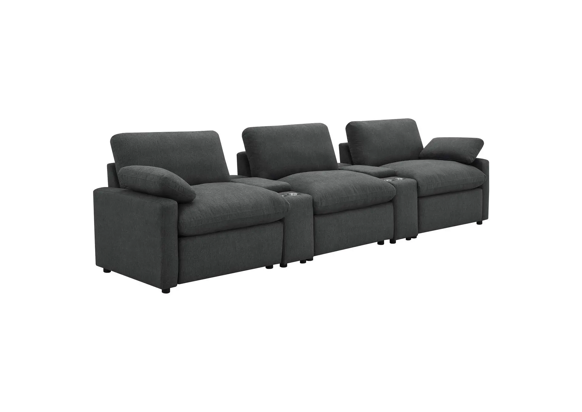 Collins 5-Piece Power Reclining Home Theater Seating Dark Grey