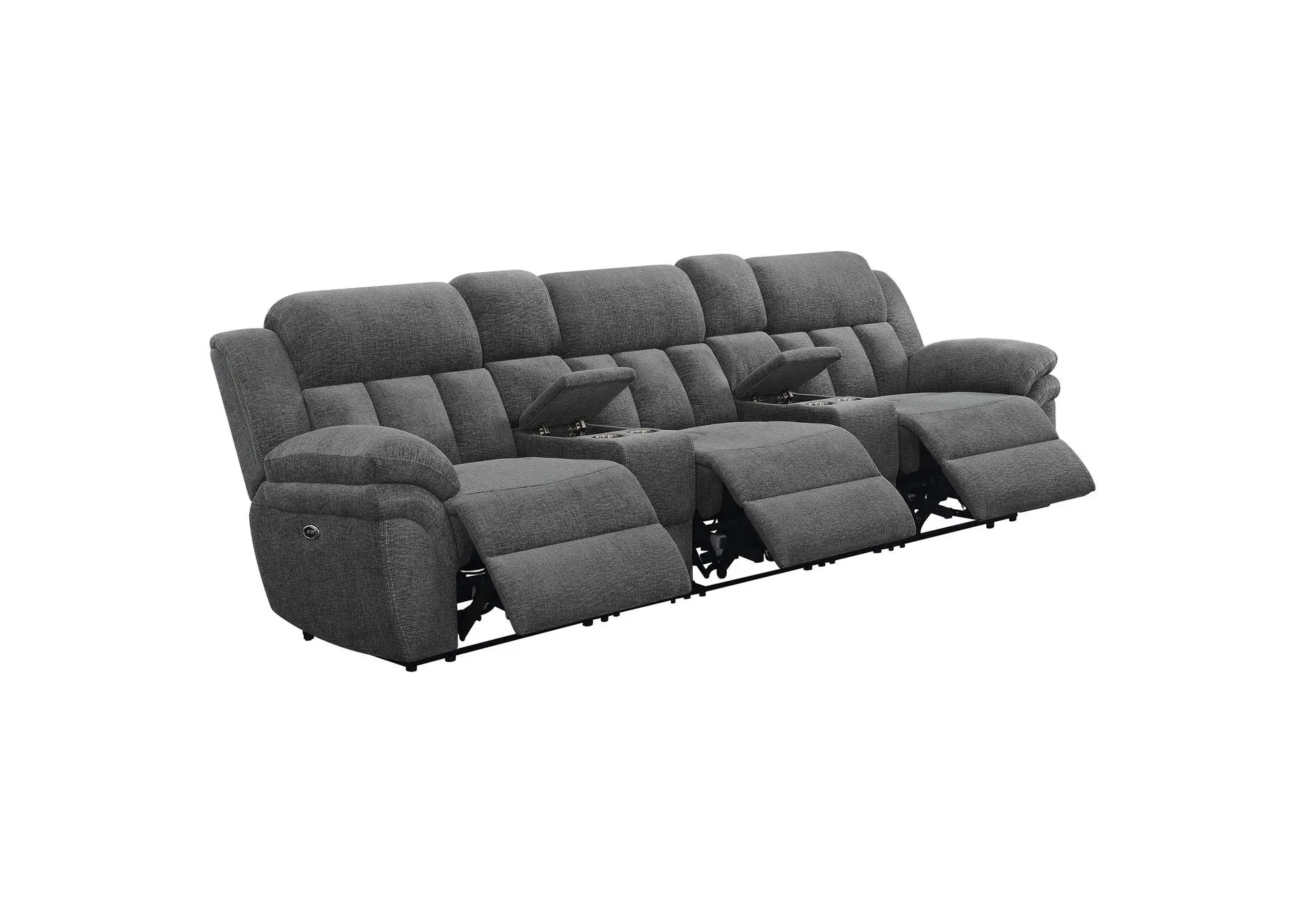 Bahrain 5-piece Power Home Theater Seating Charcoal