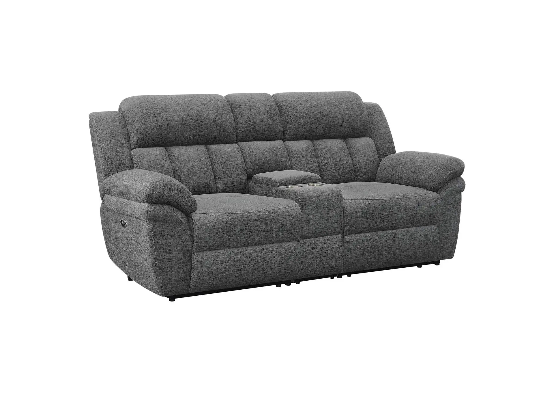 Bahrain Upholstered Power Loveseat Charcoal