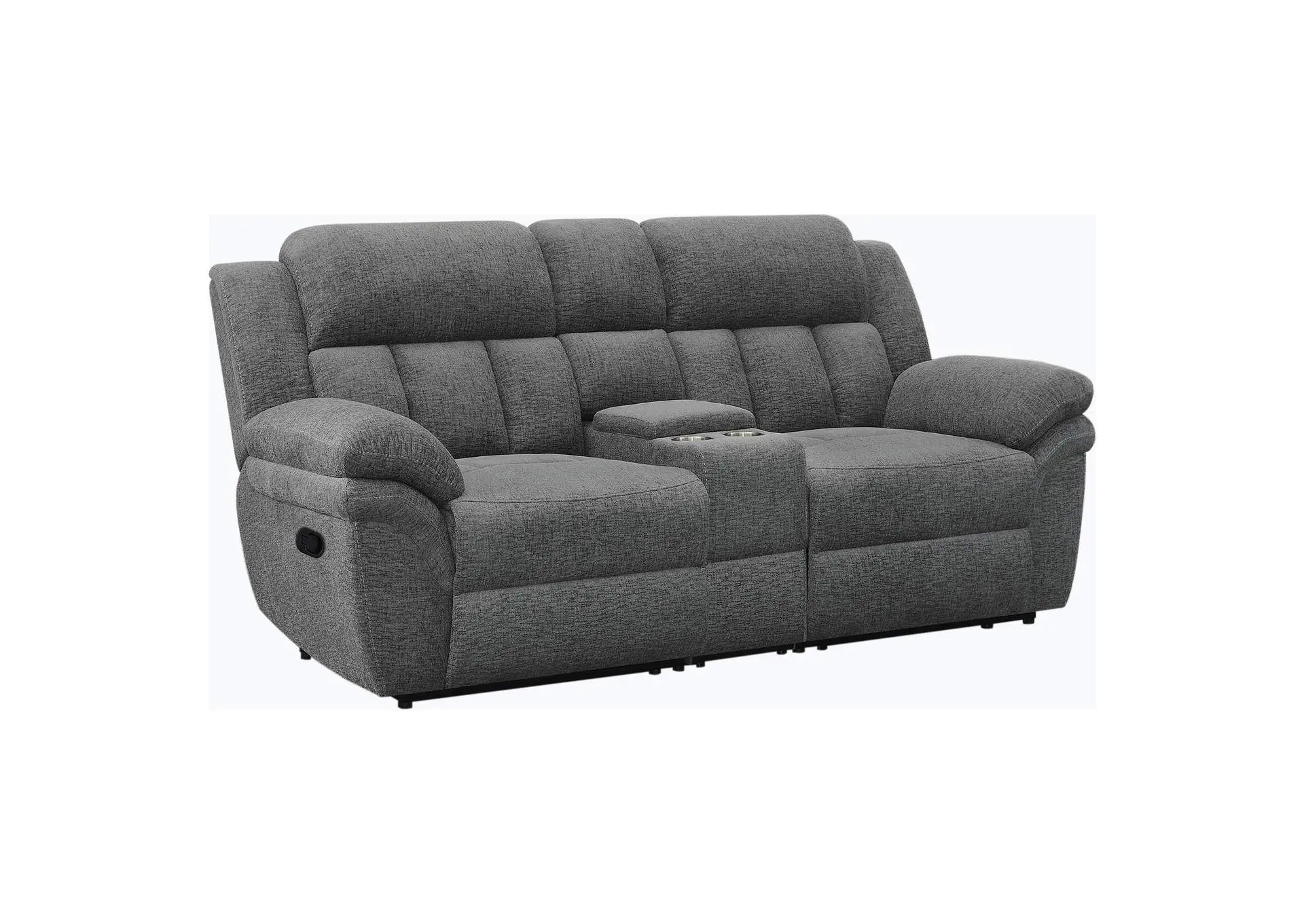 Bahrain Upholstered Motion Loveseat Charcoal