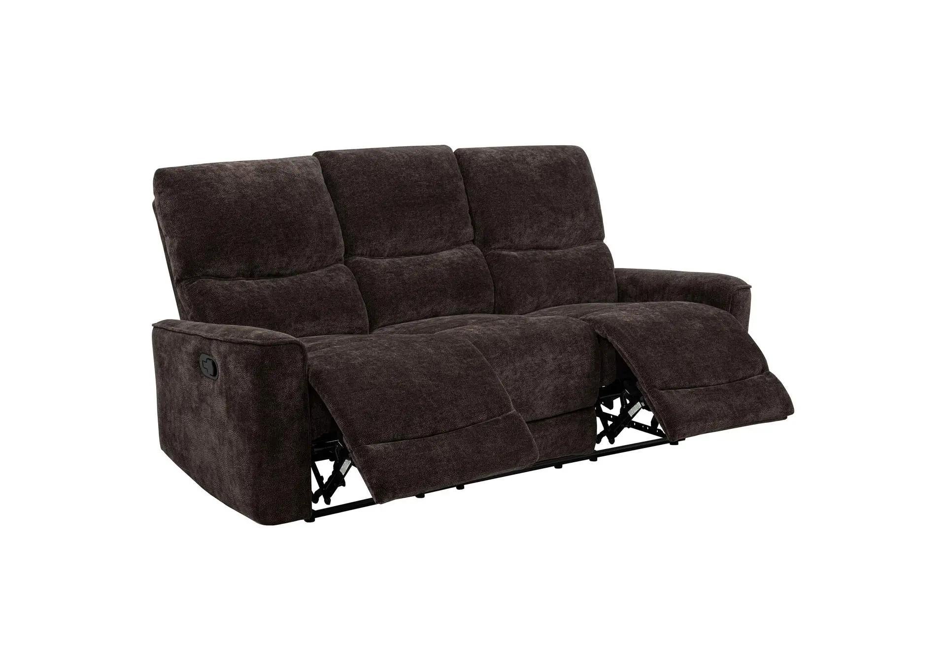 Navarro Chenille Upholstered Reclining Sofa Dark Brown
