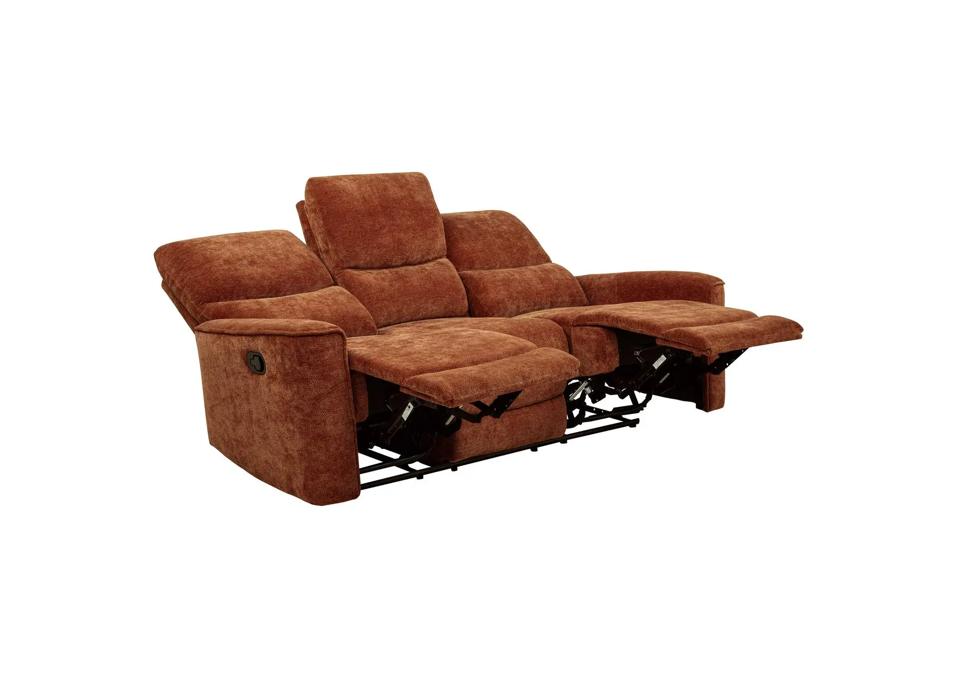 Navarro Chenille Upholstered Reclining Sofa Burnt Orange