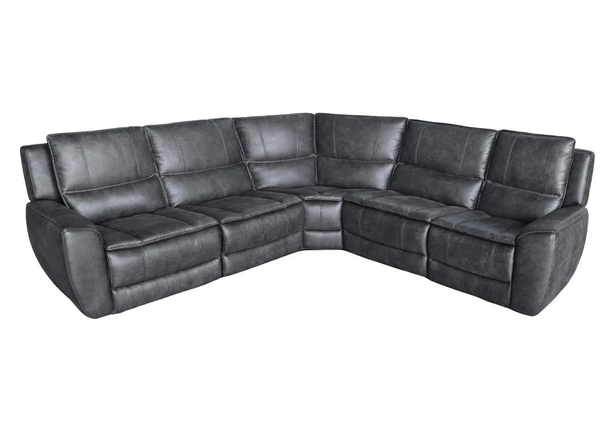 Marcell 5-Piece L-Shaped Modular Power Reclining Sectional Sofa Grey