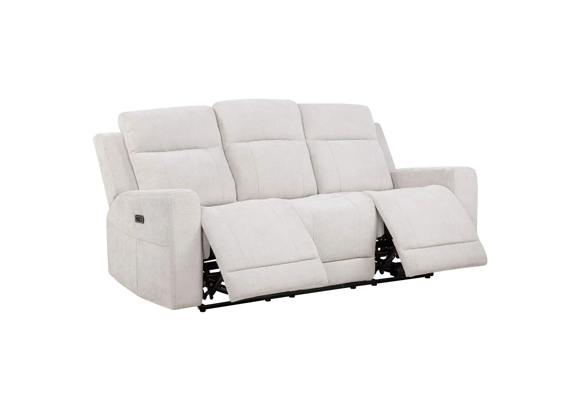 Kennett Chenille Upholstered Power Reclining Sofa Ivory