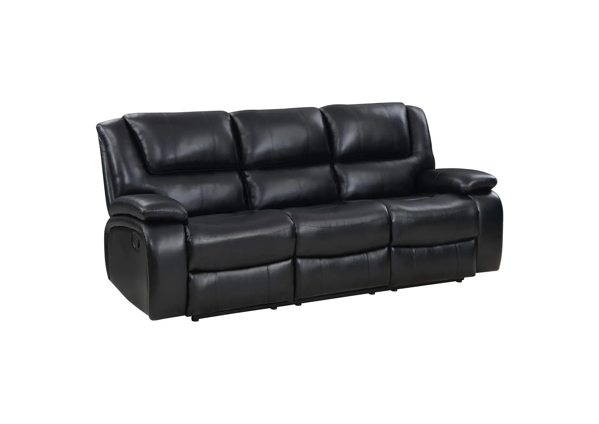 Camila Upholstered Motion Reclining Sofa Black