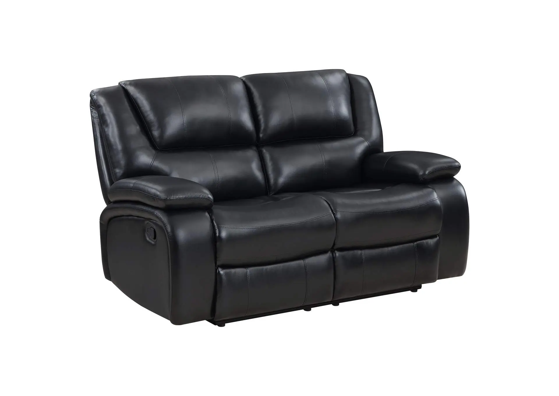 Camila Upholstered Motion Reclining Loveseat Black