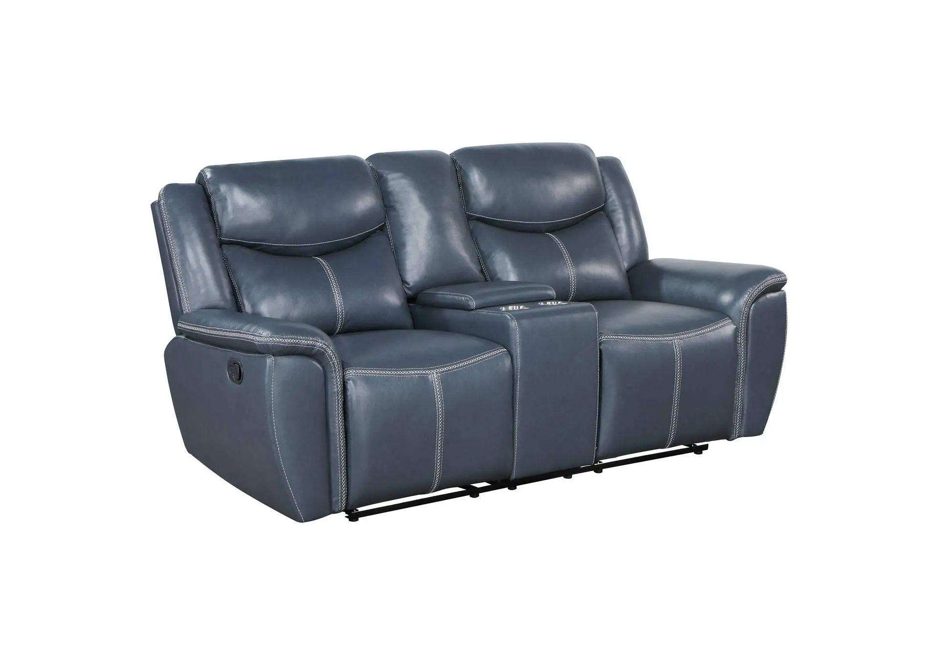 Sloane Upholstered Padded Arm Reclining Loveseat Blue