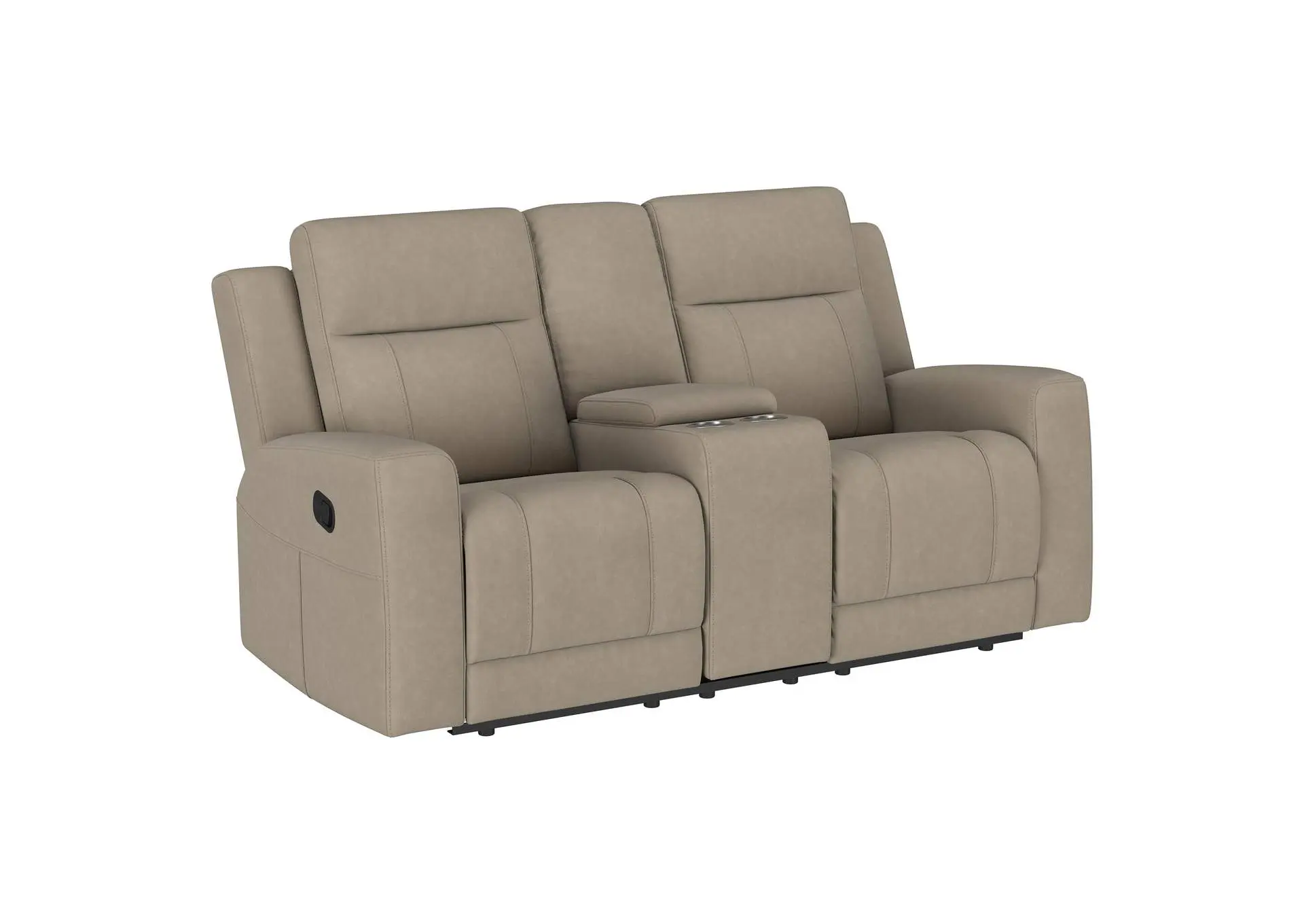 Brentwood Upholstered Motion Reclining Loveseat Taupe