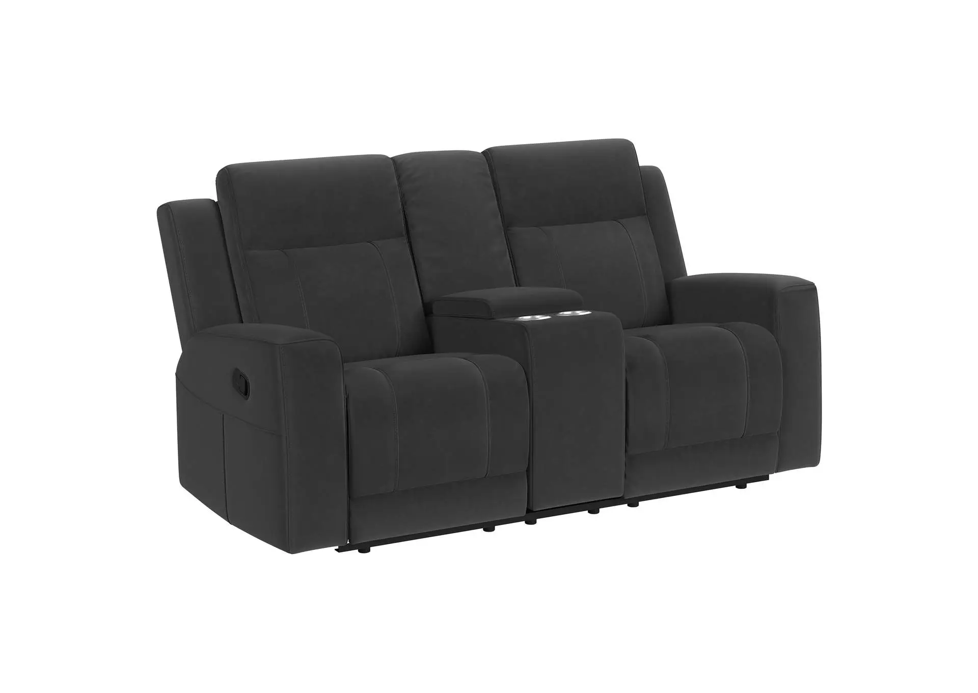Brentwood Upholstered Reclining Loveseat Dark Charcoal