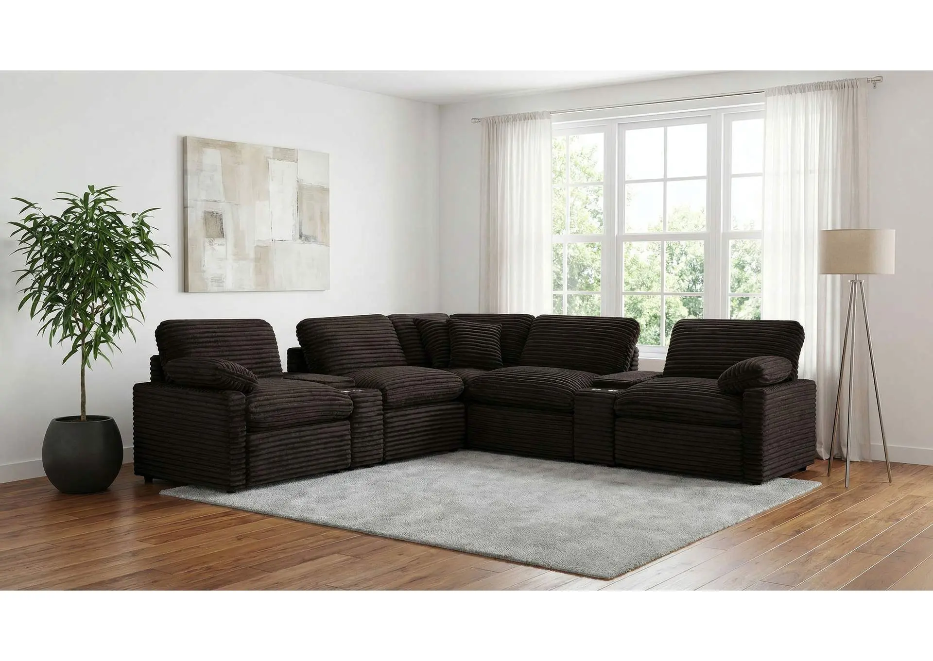 Collins 7-piece Modular Power Reclining Sectional Chocolate Brown