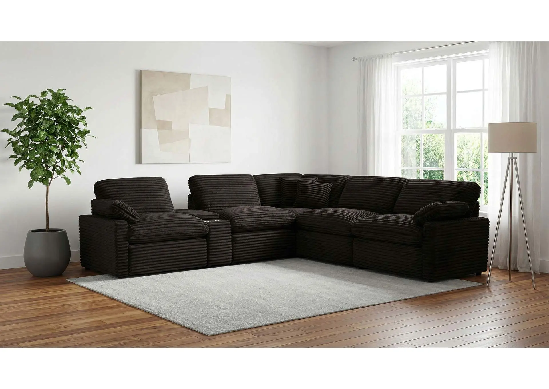 Collins 6-piece Modular Power Reclining Sectional Chocolate Brown