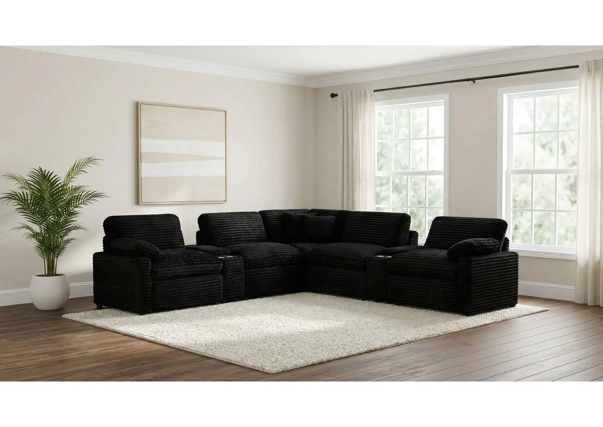Collins 7-piece Modular Power Reclining Sectional Black