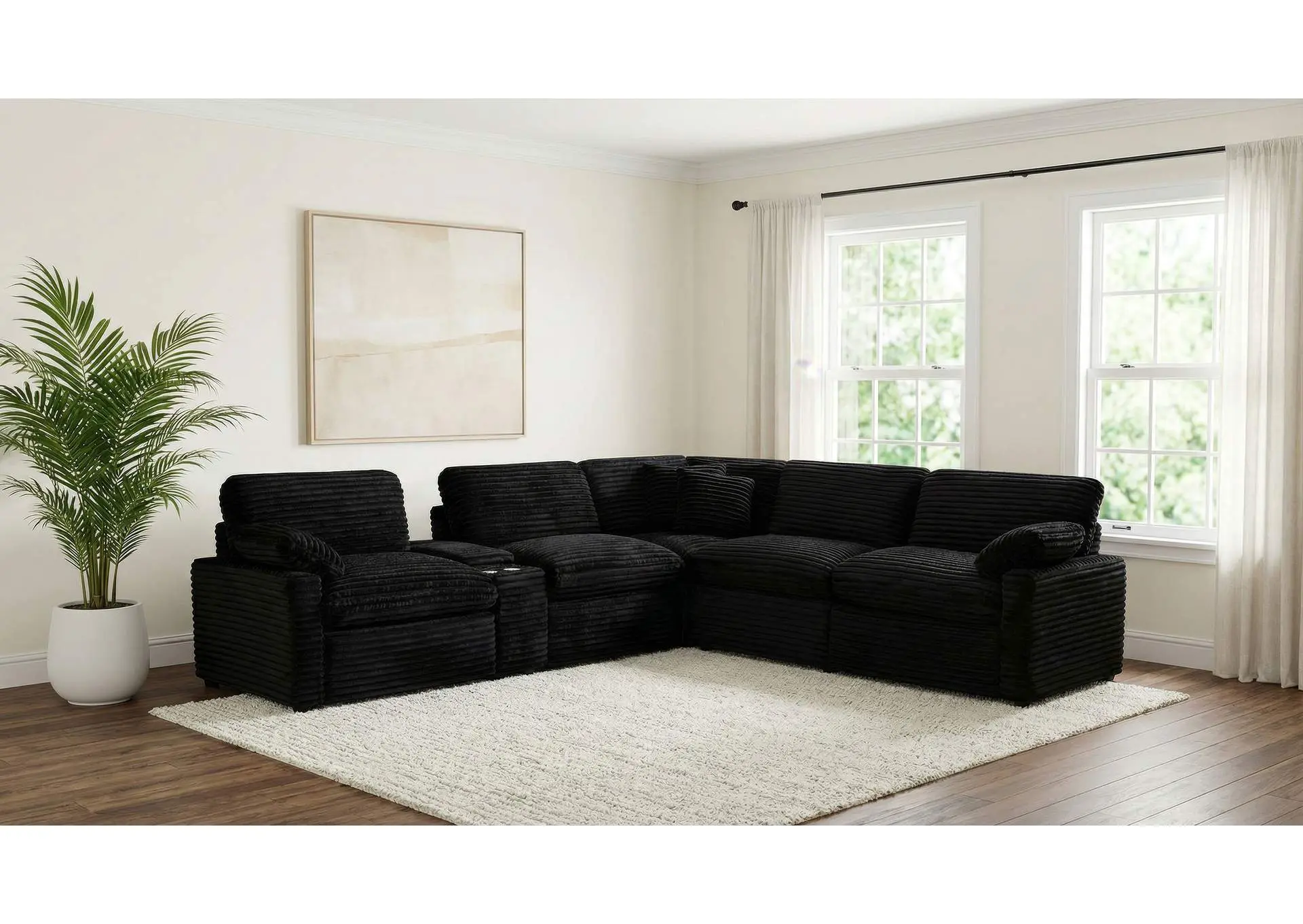 Collins 6-piece Modular Power Reclining Sectional Black