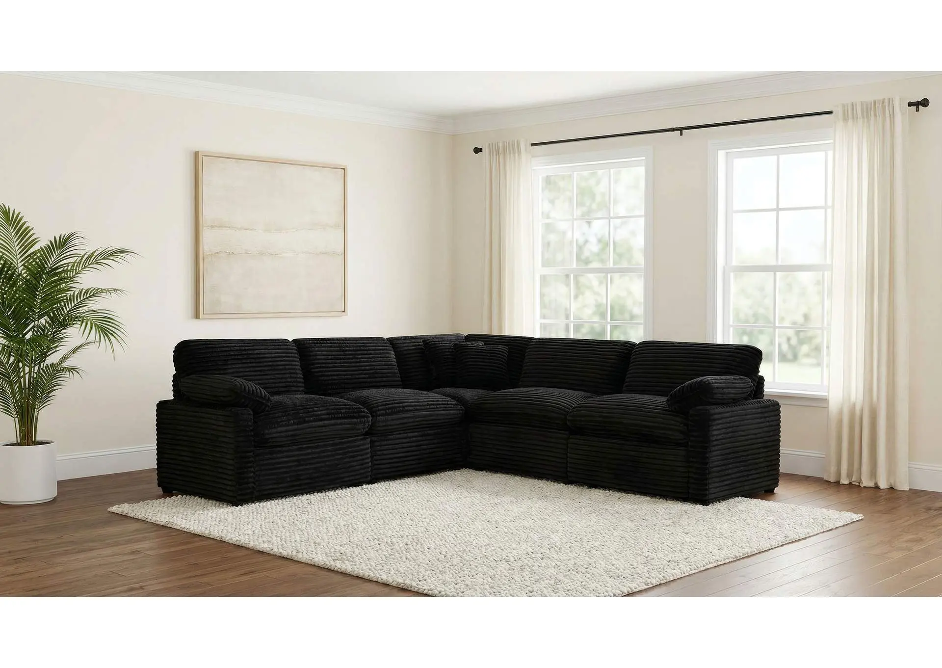 Collins 5-piece Modular Power Reclining Sectional Black
