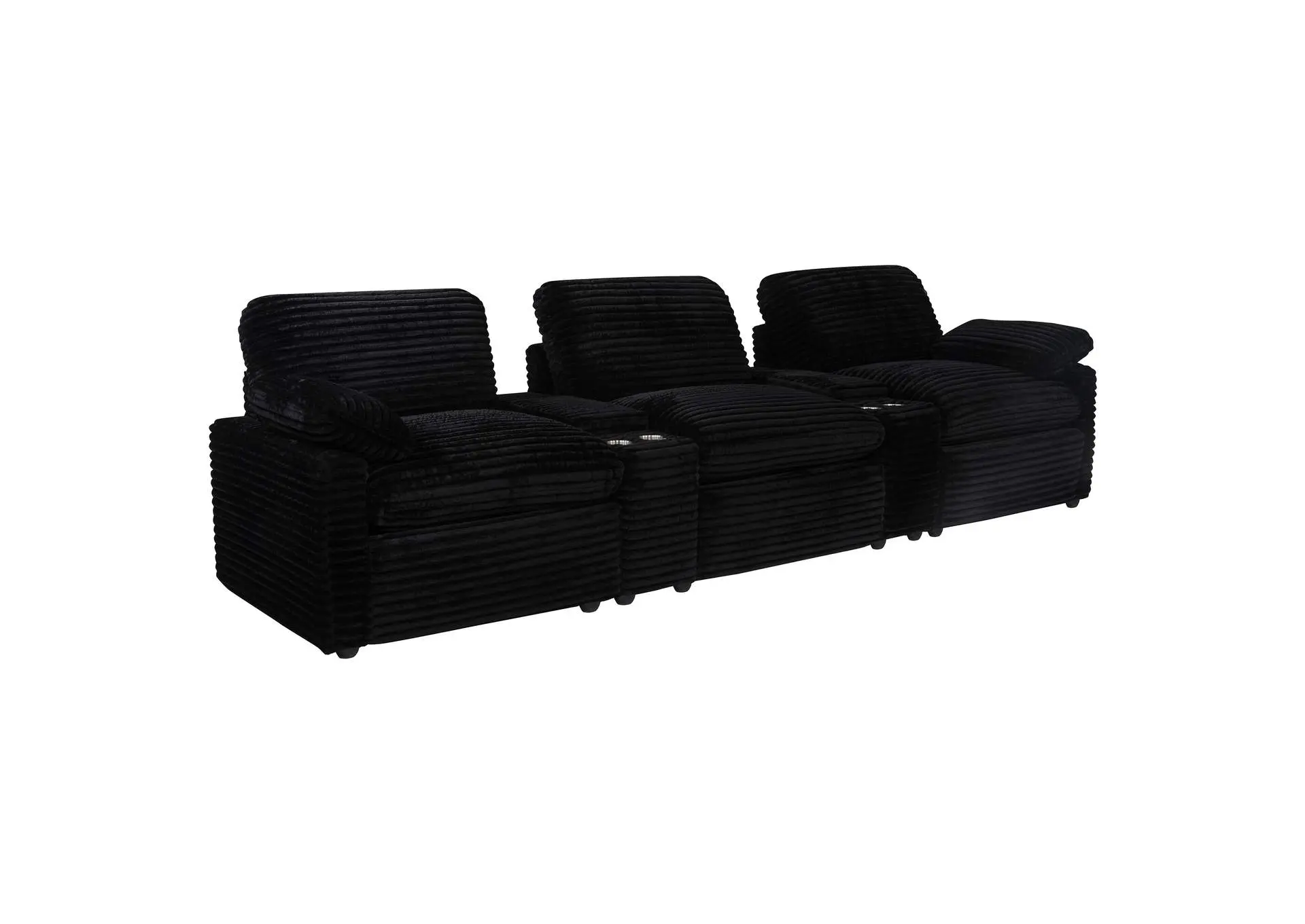 Collins 5-Piece Power Reclining Home Theater Seating Black