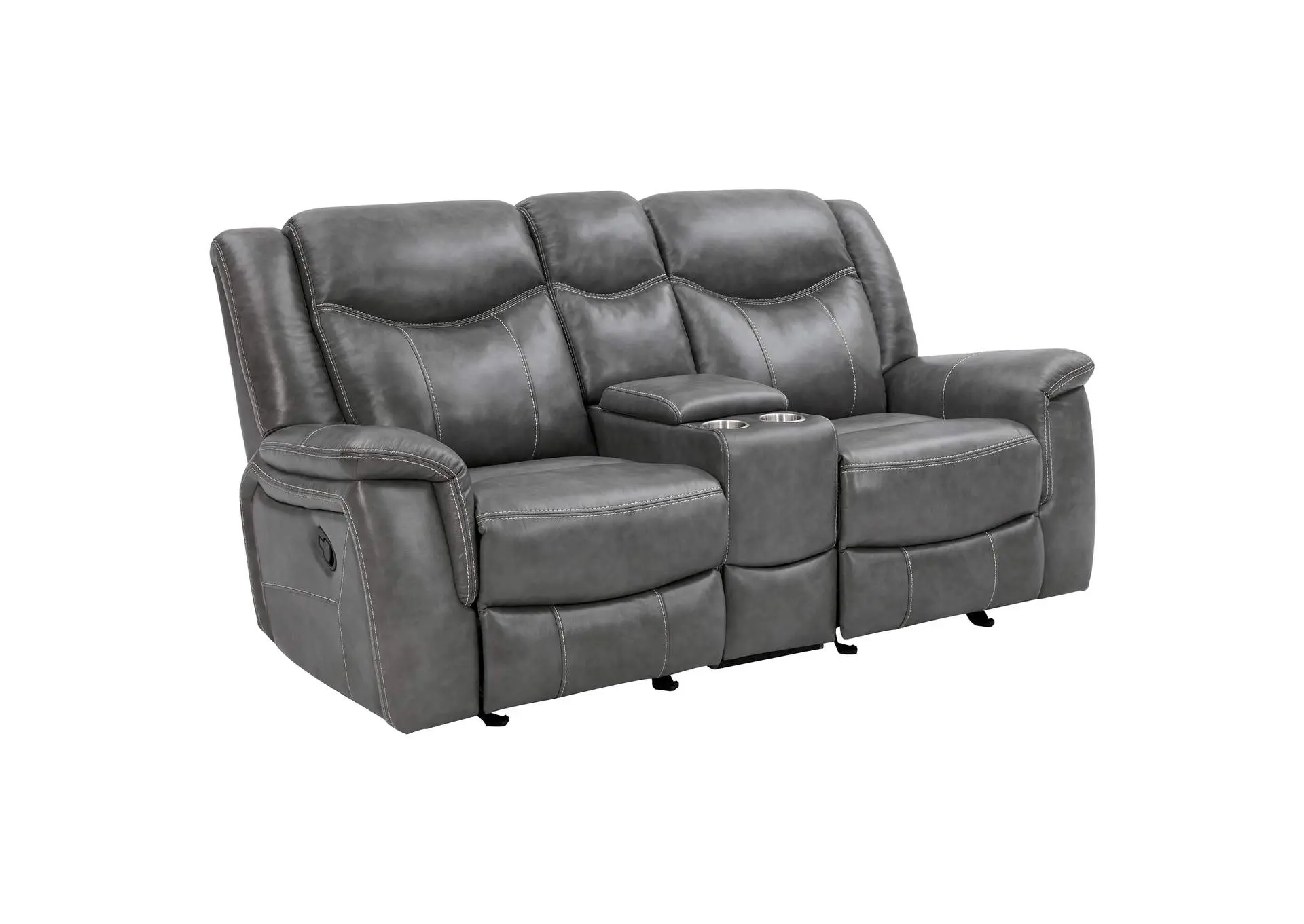 Conrad 2-piece Upholstered Padded Arm Motion Sofa Set Grey — view 14
