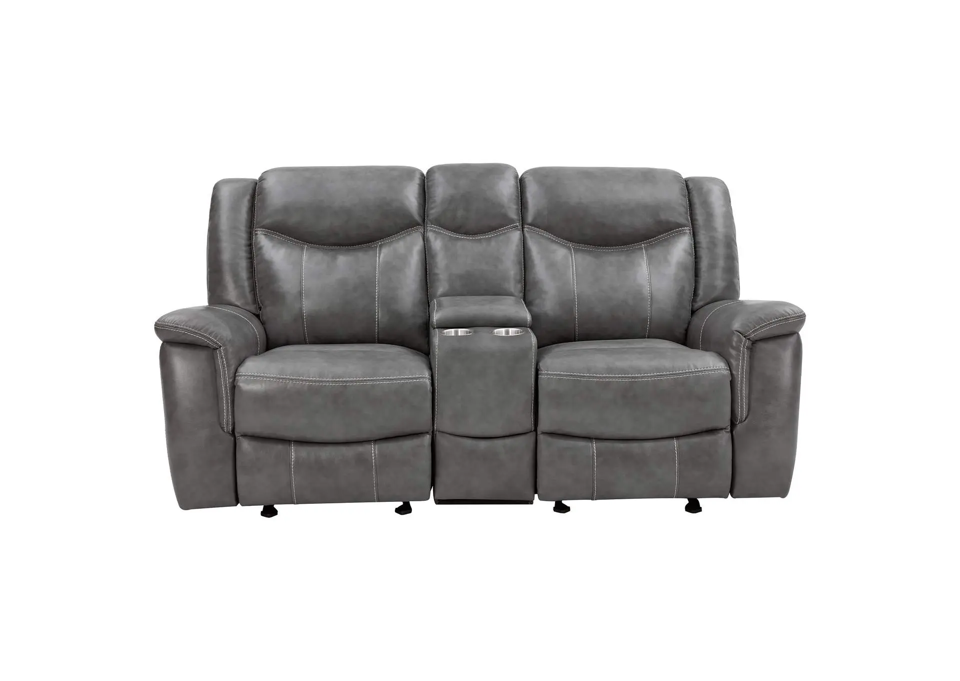 Conrad 2-piece Upholstered Padded Arm Motion Sofa Set Grey — view 13