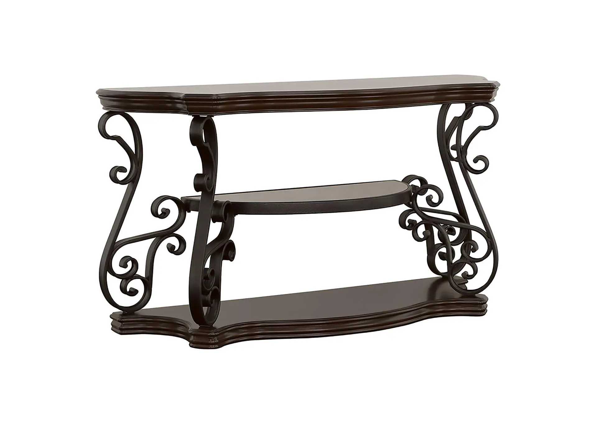 Laney Scrollwork Entryway Sofa Console Table Deep Merlot
