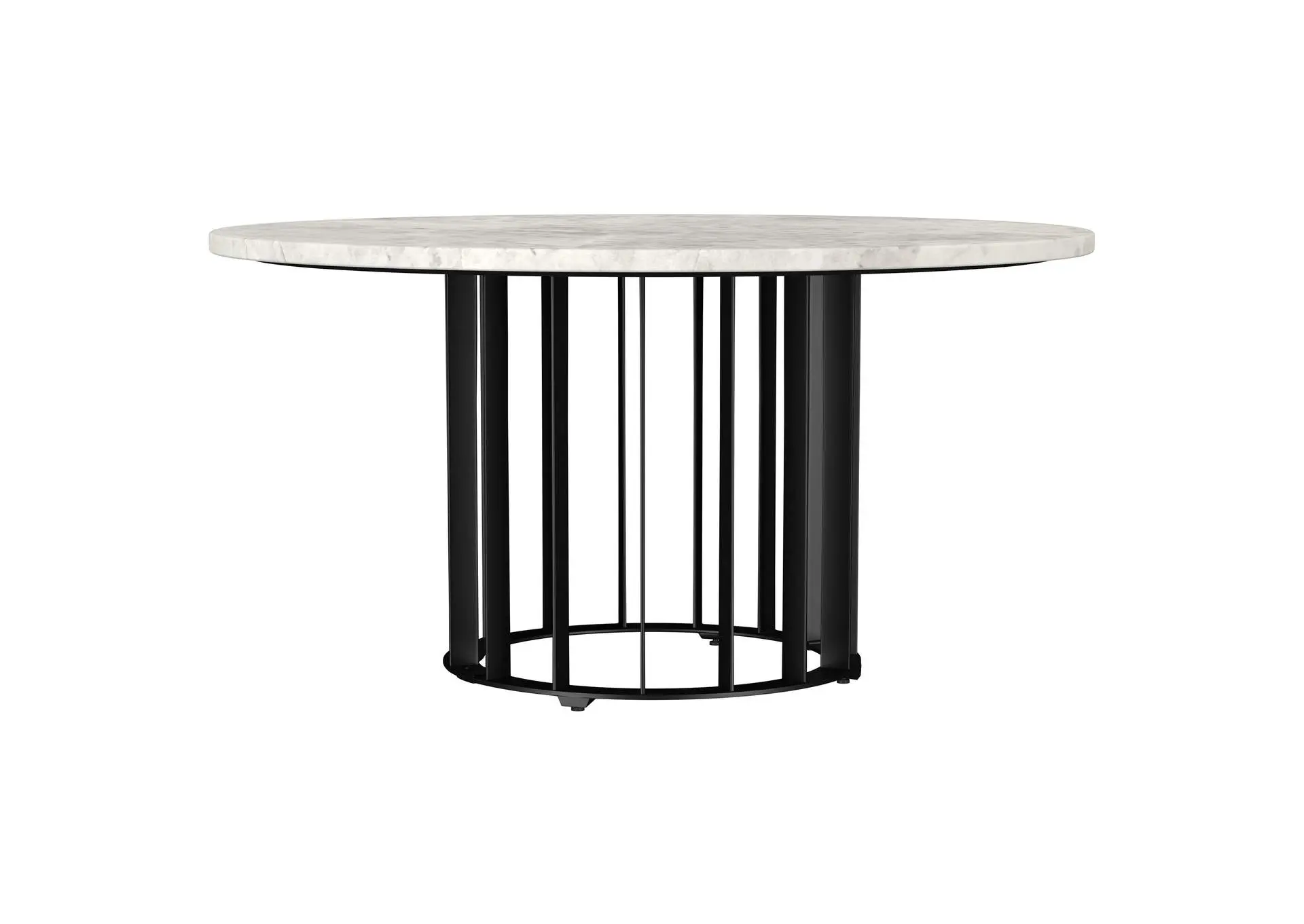 Haven Round Genuine White Marble Top Coffee Table Black