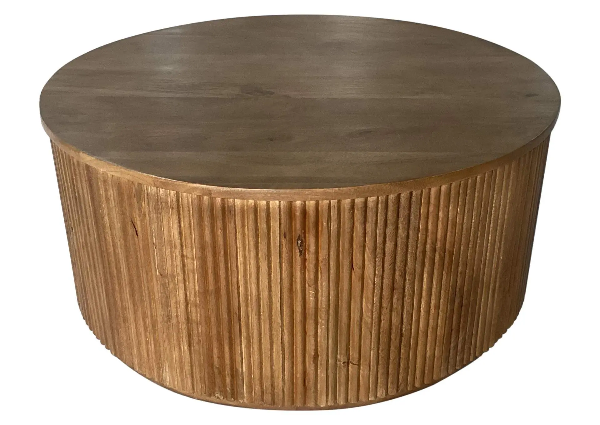 Coffey Round Mango Wood Coffee Table Light Brown