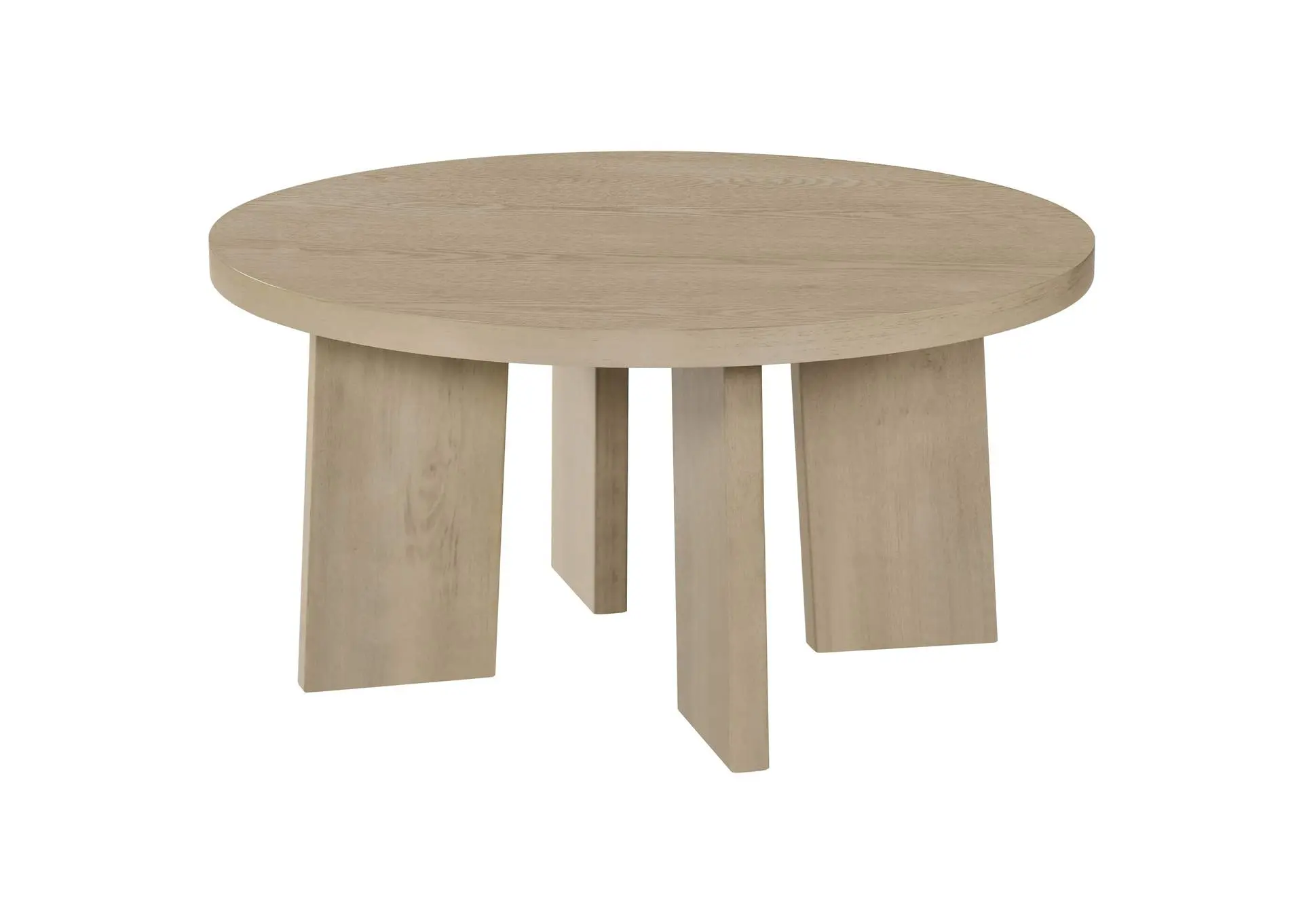 Strouse Contemporary Round Coffee Table in Natural Oak