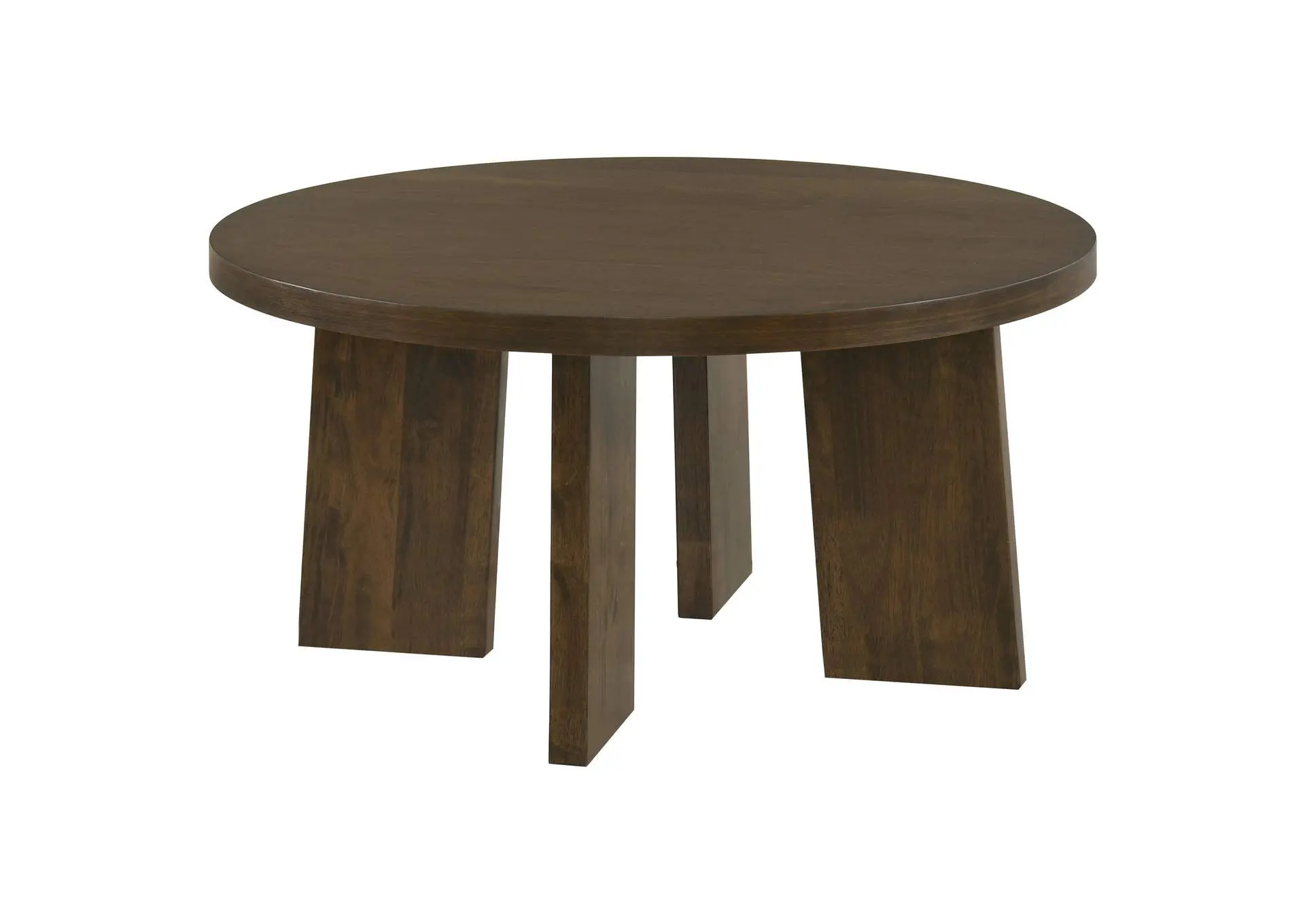 Strouse Contemporary Round Coffee Table in Dark Walnut