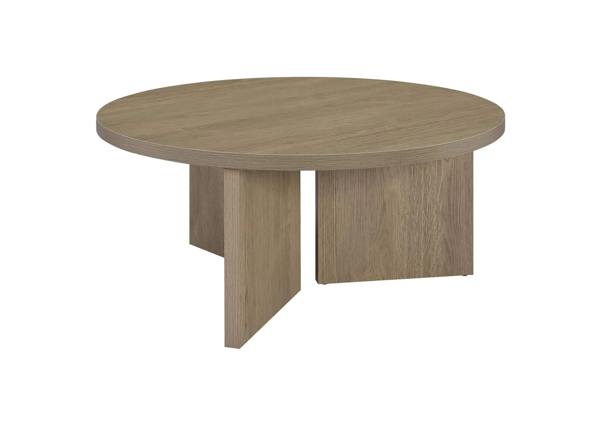 Aragon Round Panel Base Coffee Table Latte