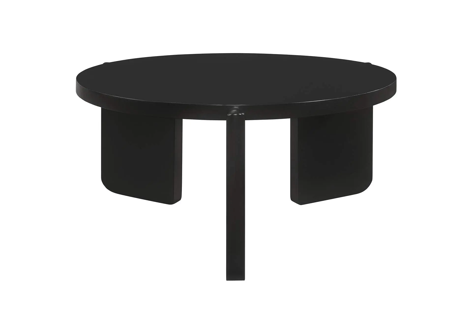 Cordova Round Solid Wood Coffee Table Black