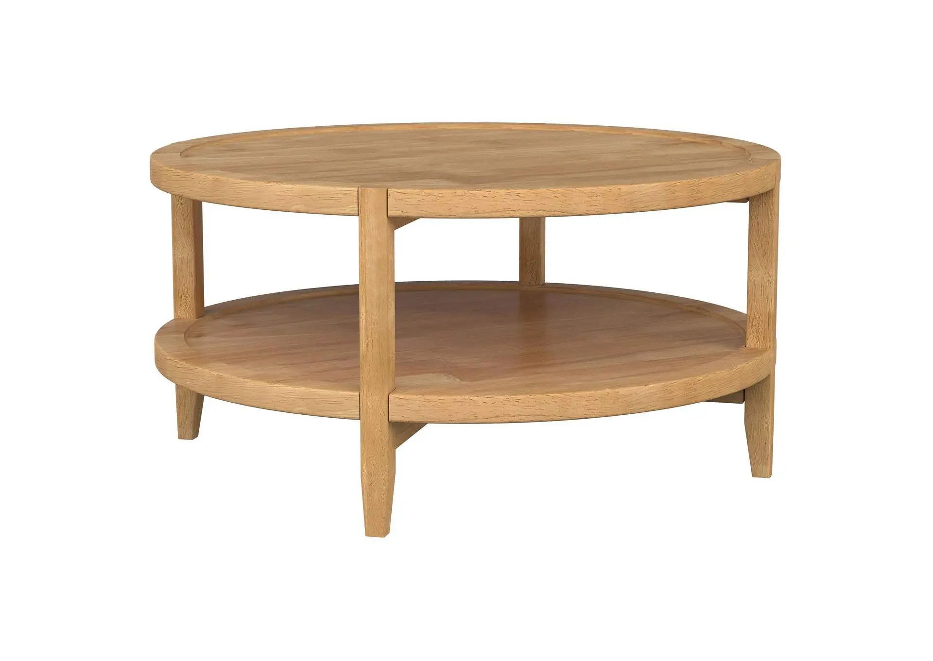 Camillo Round Solid Wood Coffee Table Maple Brown