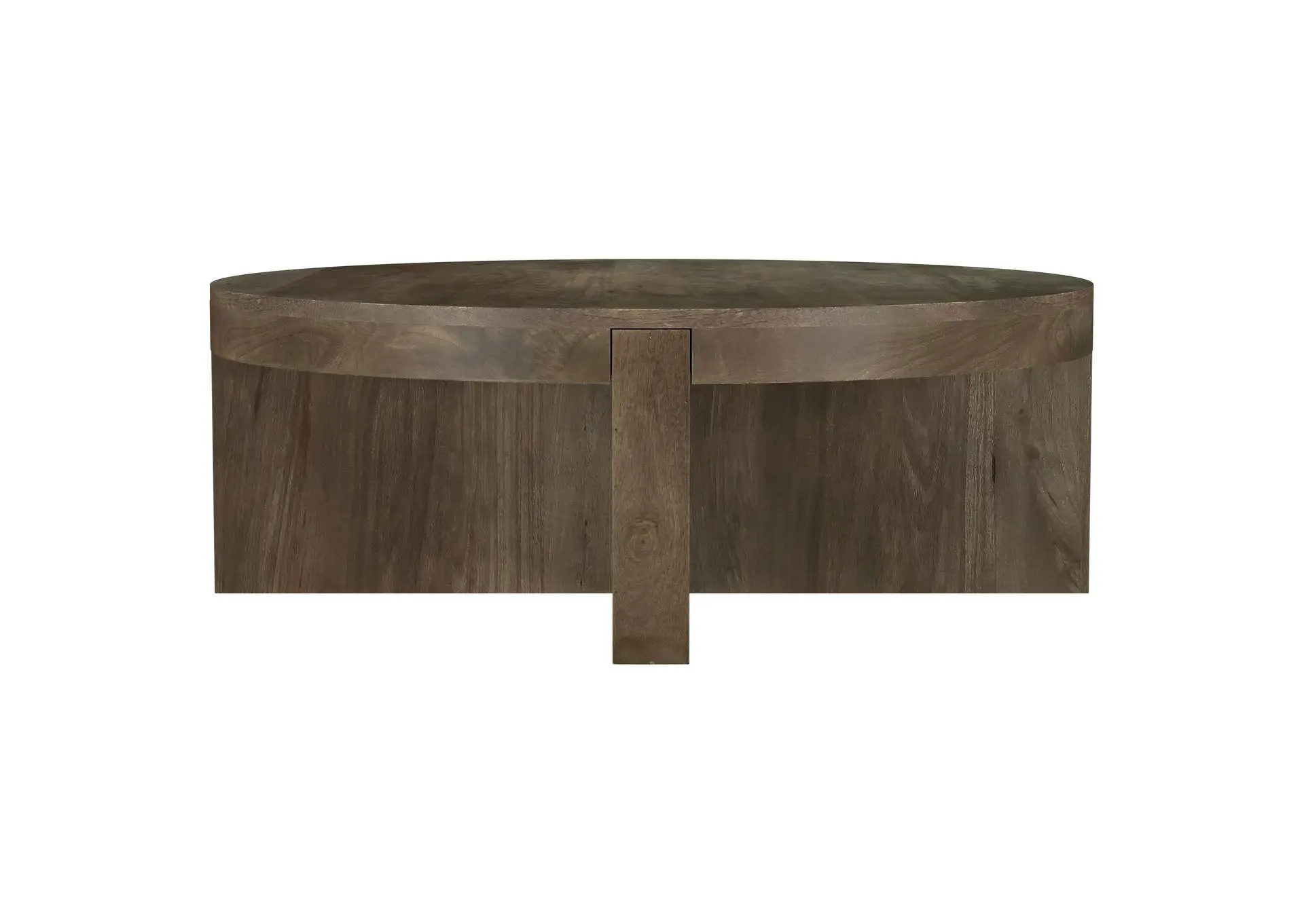 Kinkaid Round Solid Mango Wood Coffee Table Brown