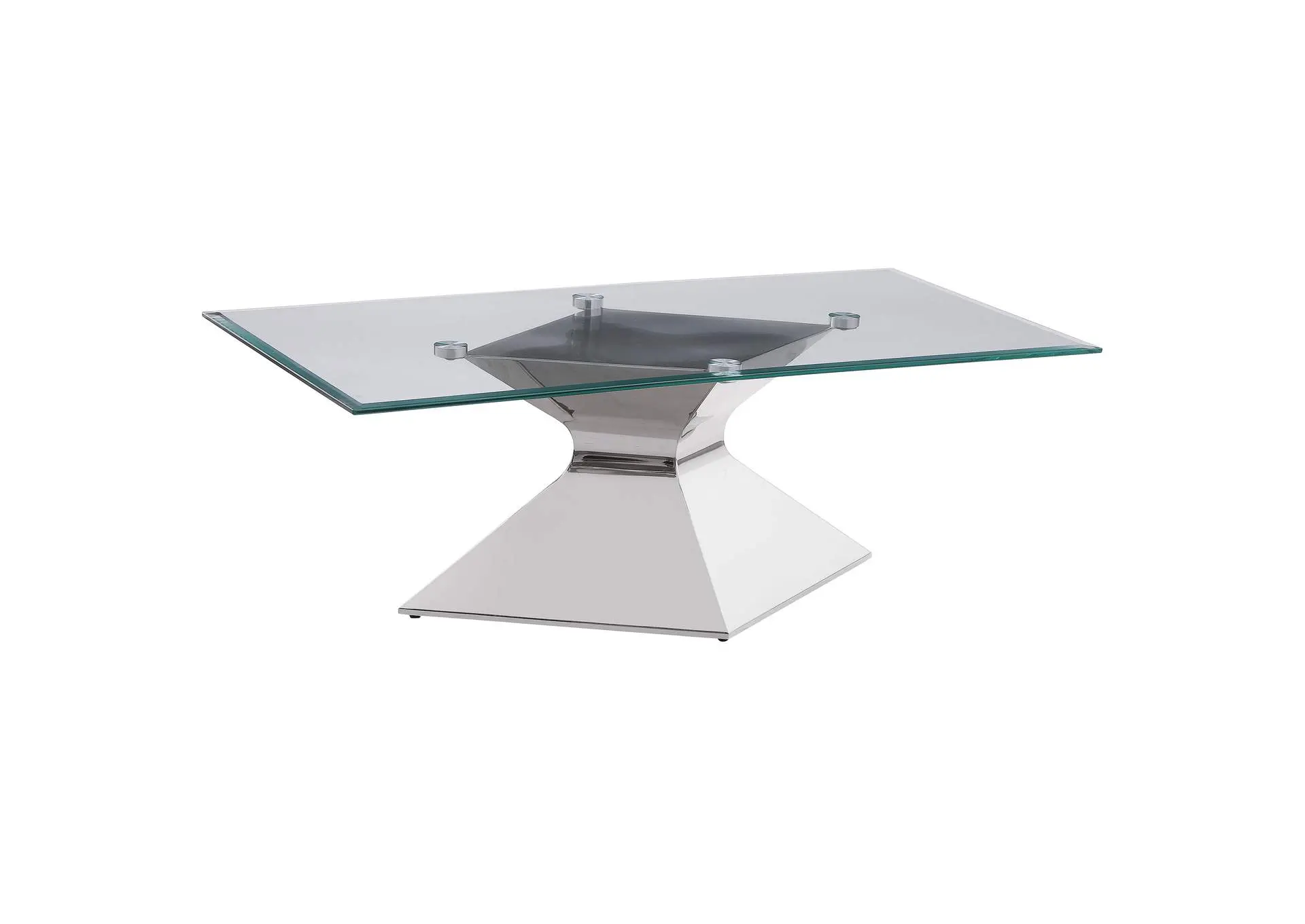Jenny Glass Top Stainless Steel Coffee Table Chrome