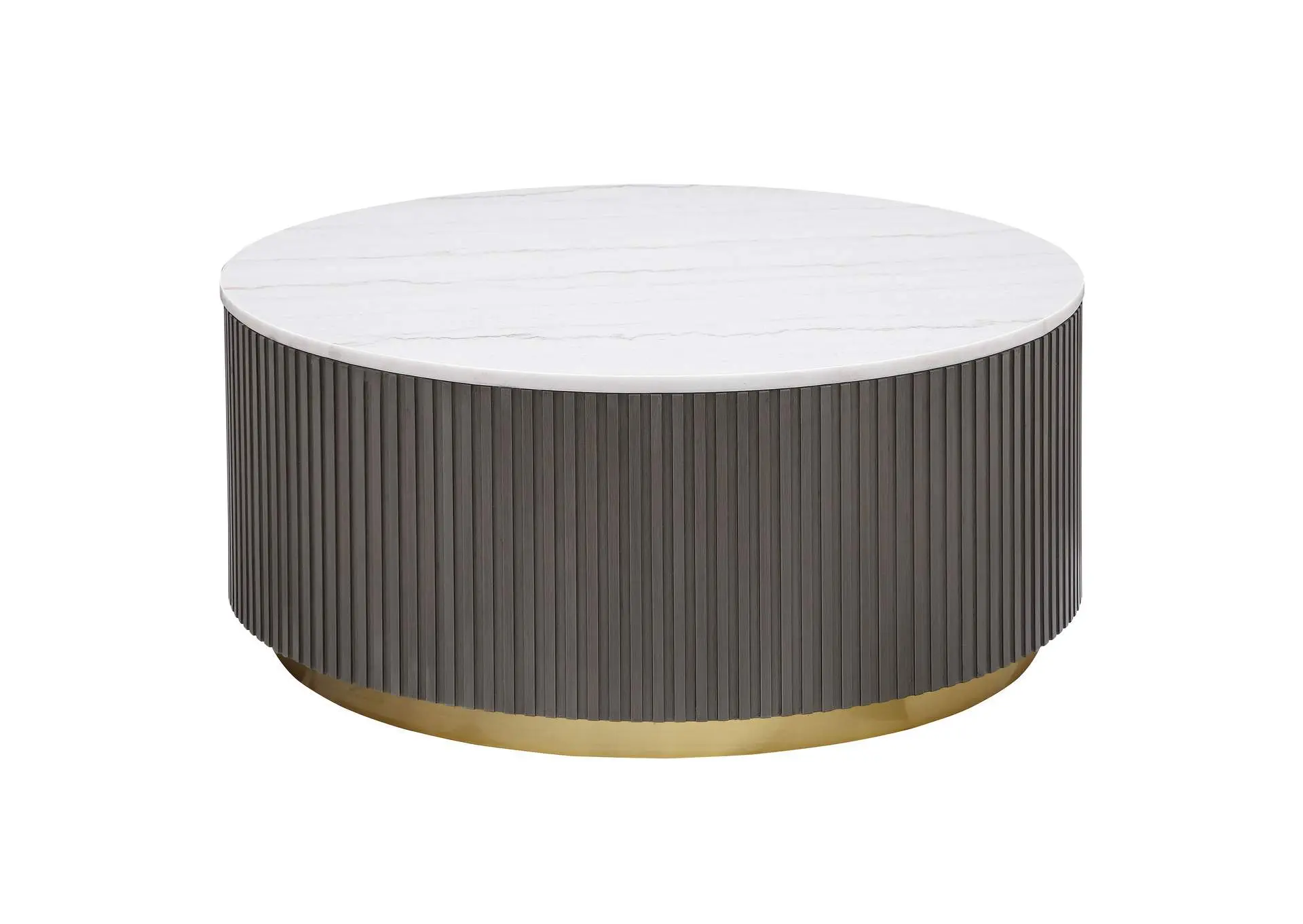 Jason Round White Marble Top Coffee Table Charcoal