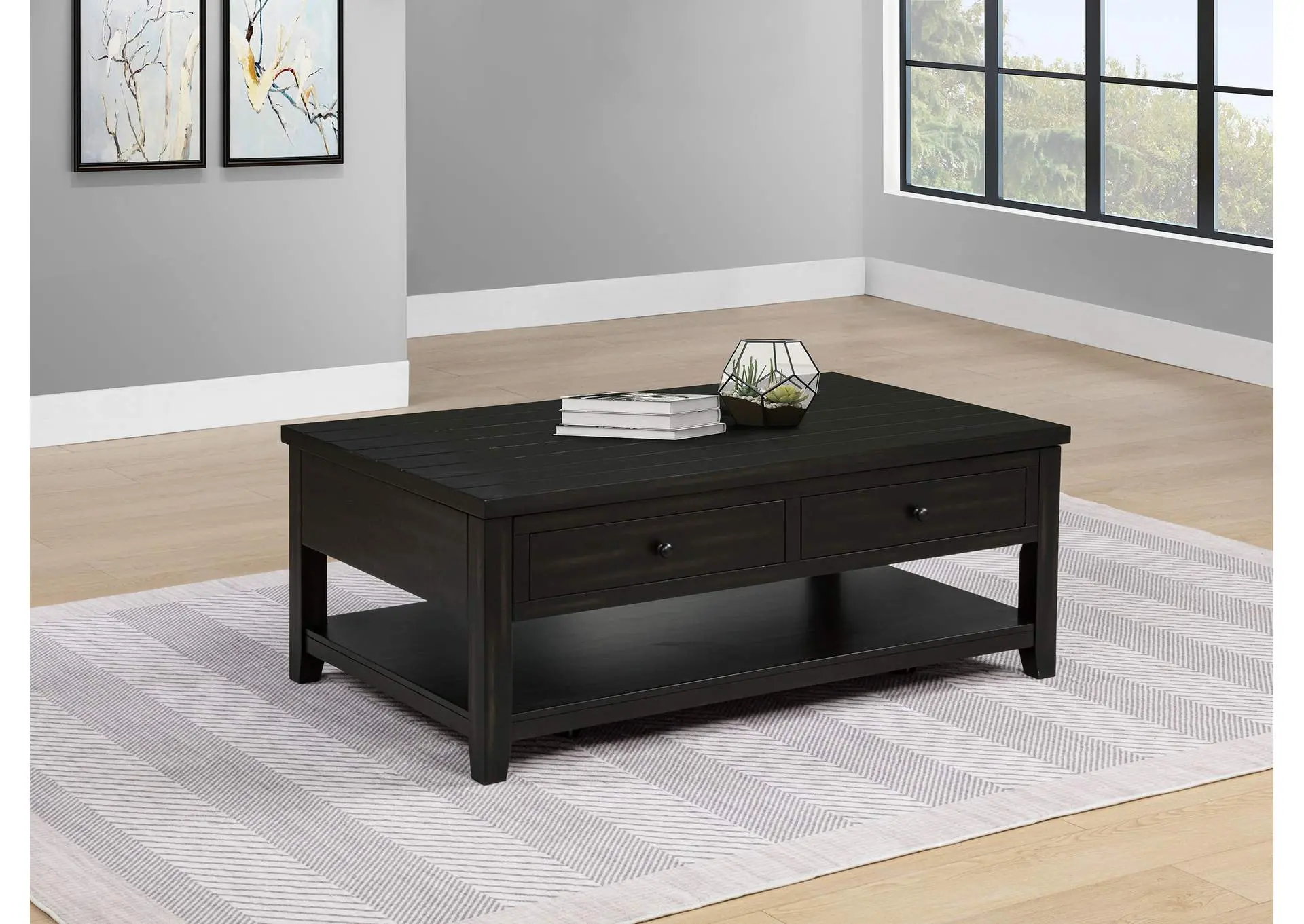 Payne 48-inch Mobile Lift Top Coffee Table Distressed Java
