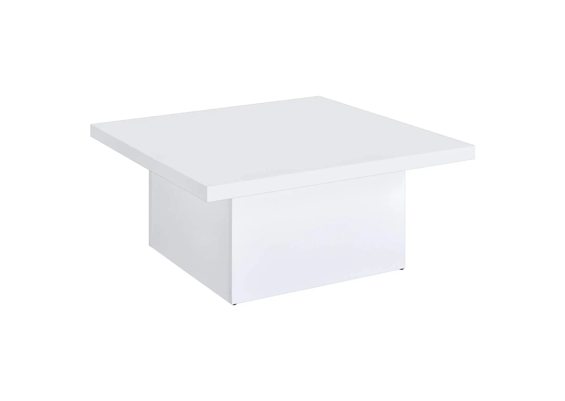 Devar Square Engineered Wood Coffee Table White High Gloss