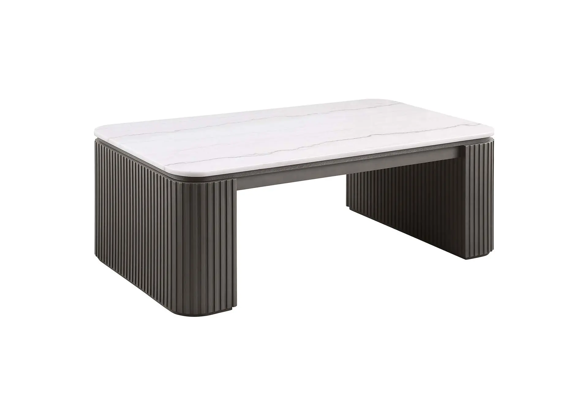 Lior Rectangular Marble Top Coffee Table Charcoal