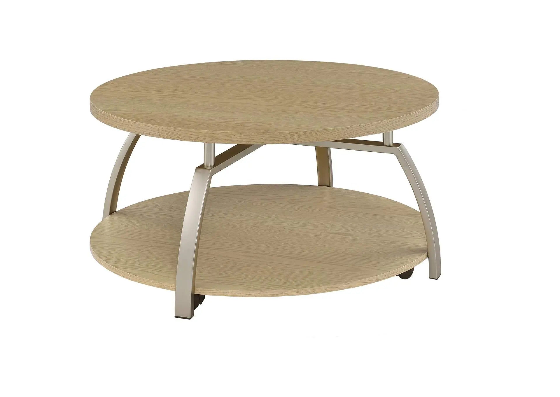 Dacre Round Engineered Wood Top Coffee Table Greige