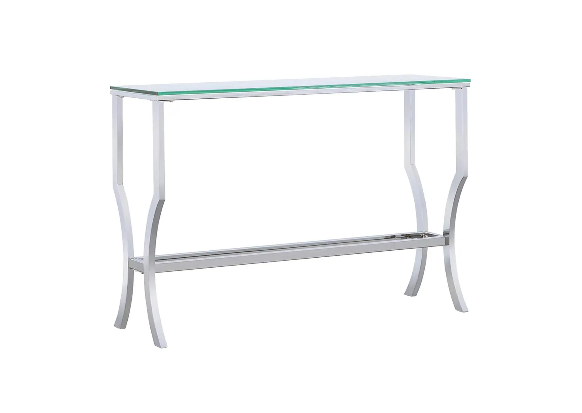 Saide Rectangular Glass Top Entryway Console Table Chrome