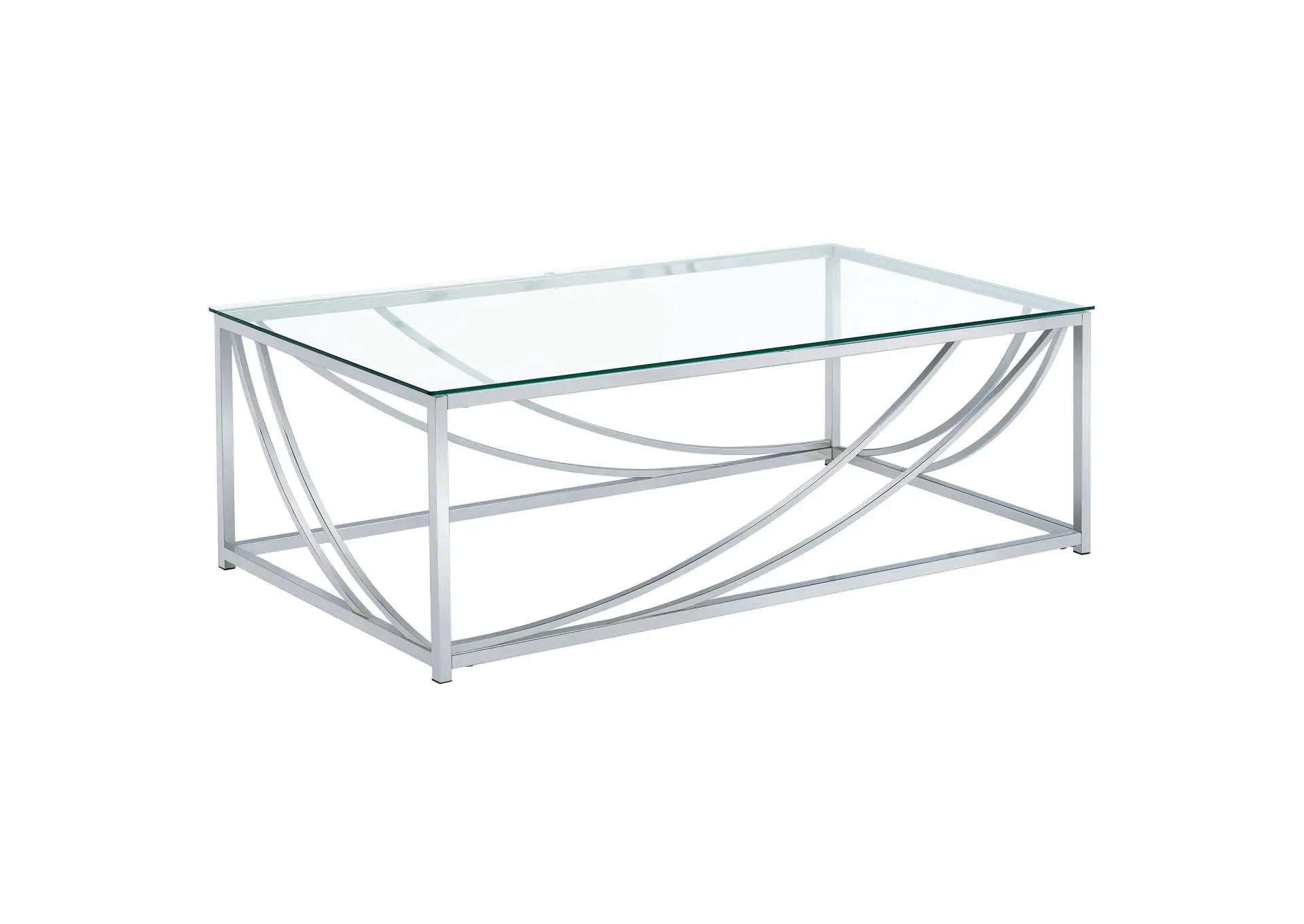 Lille Rectangular Glass Top Coffee Table Chrome