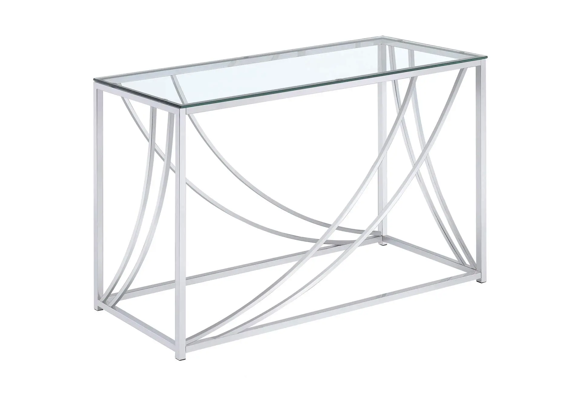 Lille Glass Top Entryway Console Table Accents Chrome