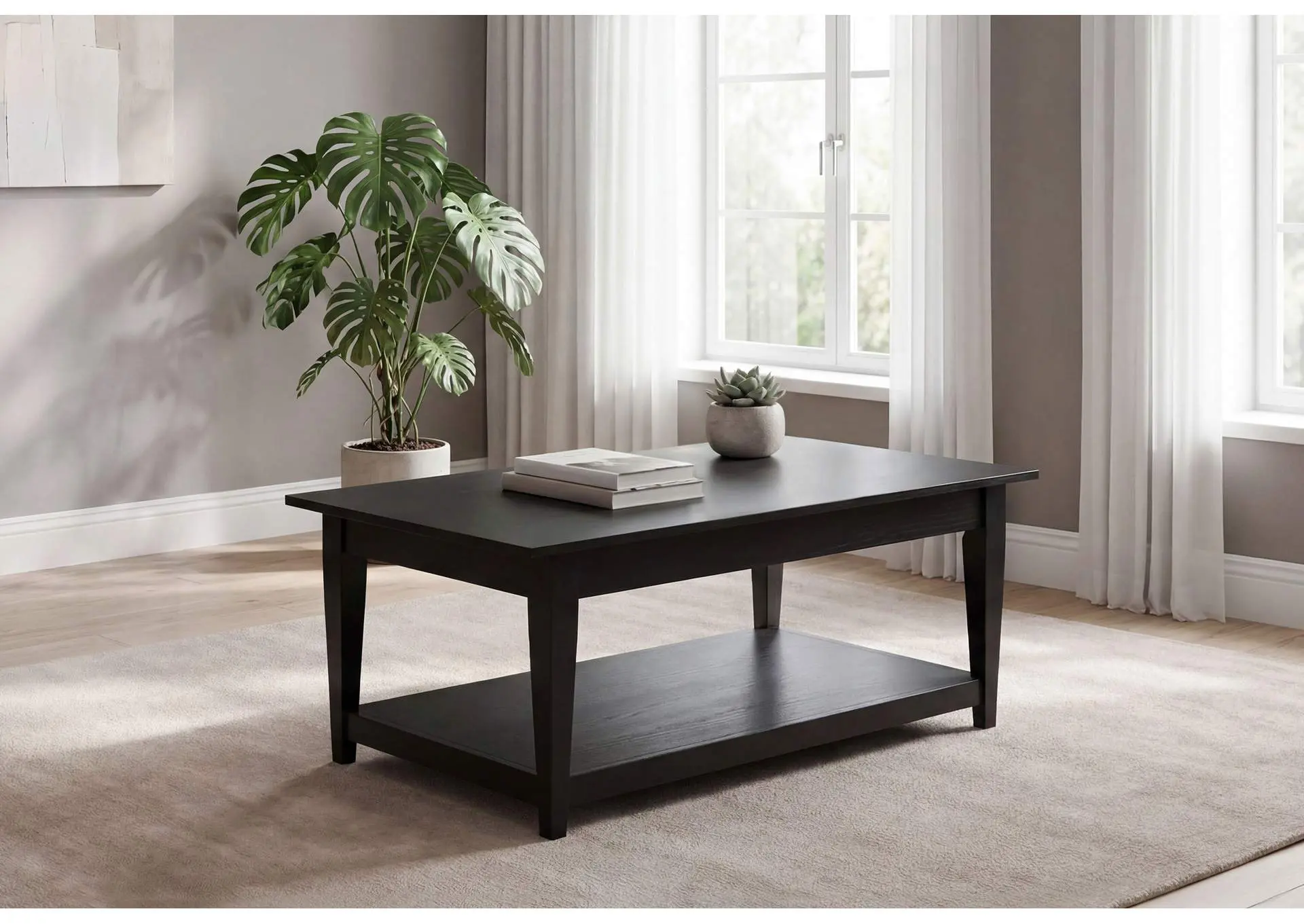 Lindenton Lift-Top Occasional Cocktail Coffee Table Black