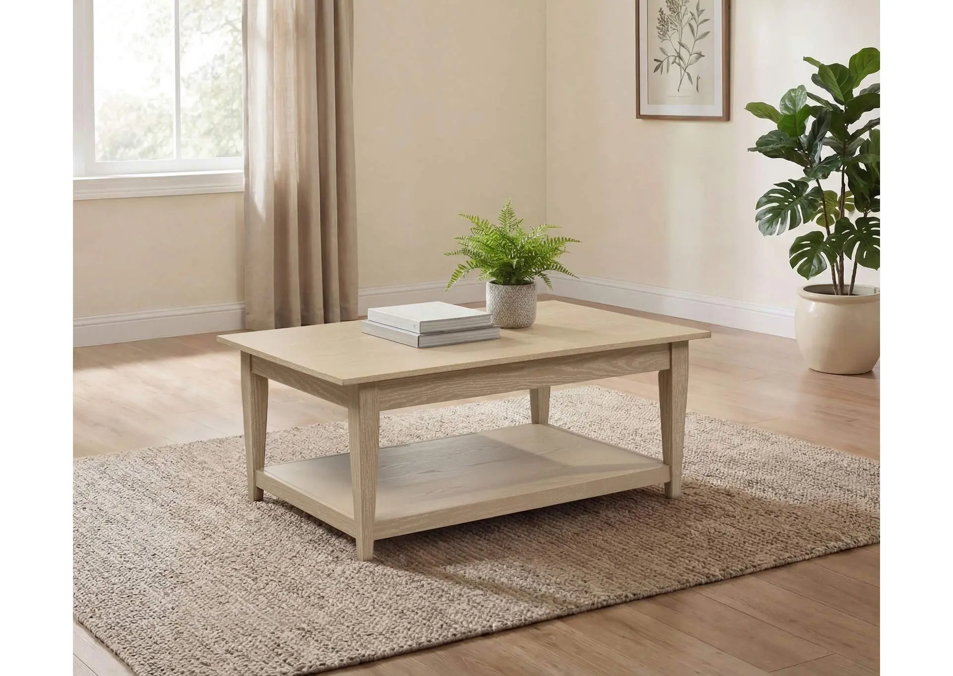 Lindenton Lift-Top Occasional Cocktail Coffee Table Blonde