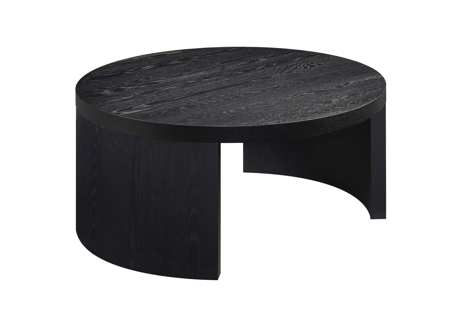 Sweeney 39-inch Round Wood Occasional Cocktail Coffee Table Black