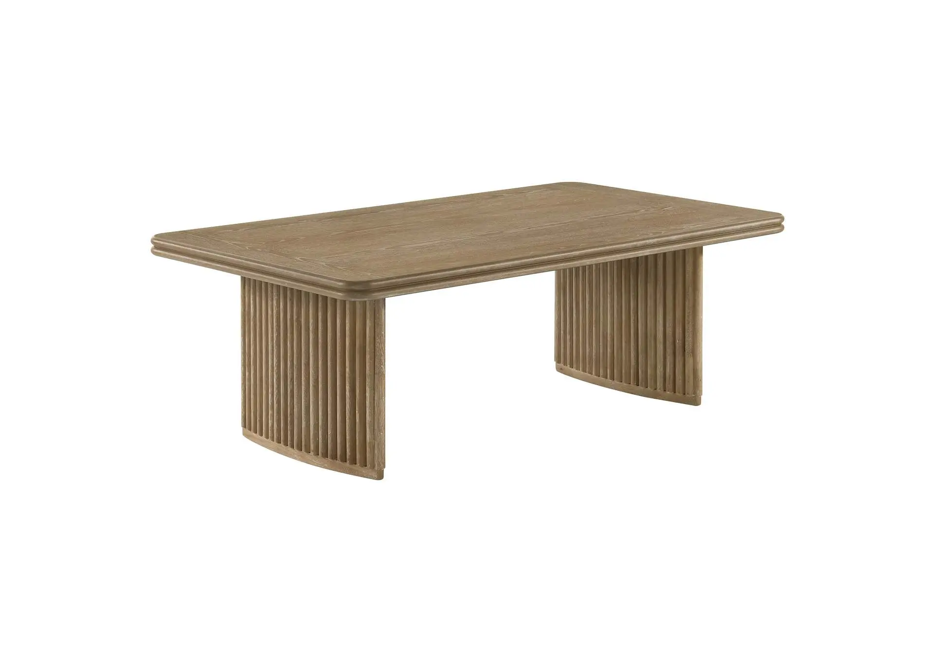 Adina Rectangular Wood Coffee Table Distressed Light Brown
