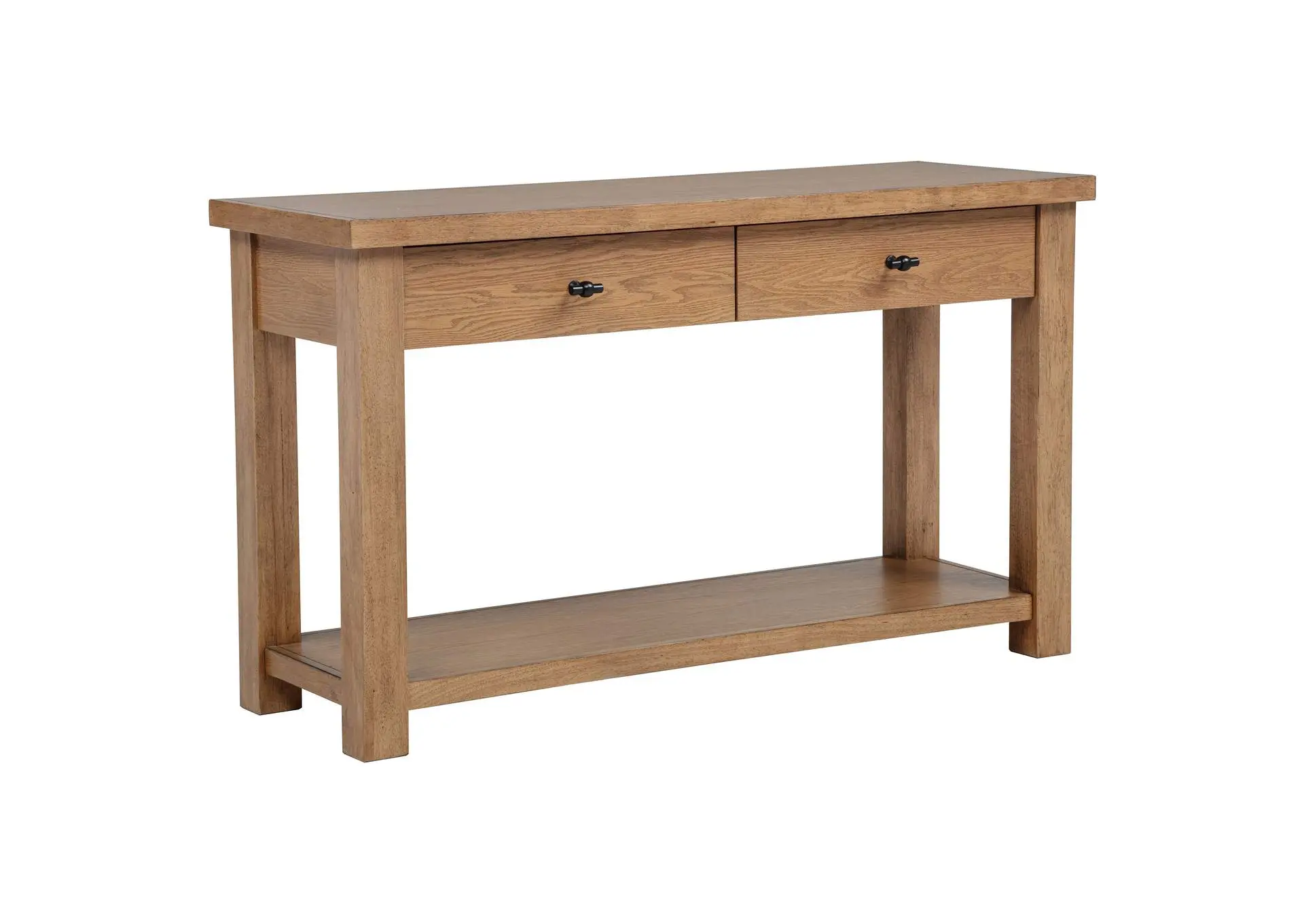 Beasley 2-Drawer Wood Console Table Golden Oak